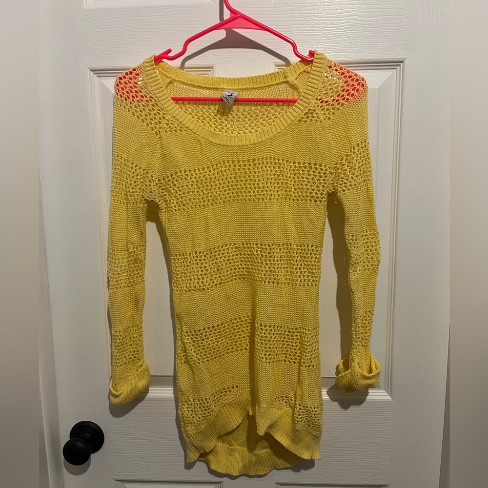 Yellow Cable Knit Sweater